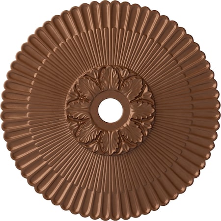 Ekena Millwork Melonie Ceiling Medallion (Fits Canopies up to 6 1/4"), 36 1/4"OD x 1 7/8"P, Polished Copper CM36MEPOS